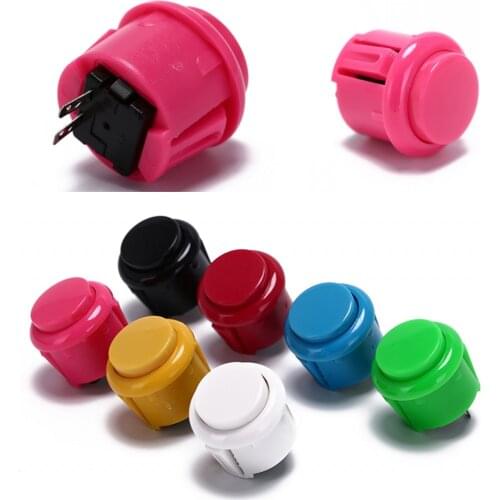 2019 New 10pcs Built-in Small Micro Switch For DIY Arcade Controller Jamma Mame 24mm Arcade Button Round Push Button