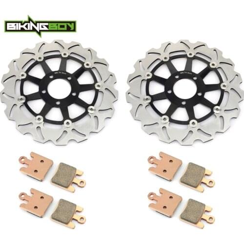 BIKINGBOY For Kawasaki ZX12R Ninja 2004 2005 ZX-12R ZX 1200 B3 B4 Front Brake Discs Disks Rotors + 4 Set Pads Stainless Steel