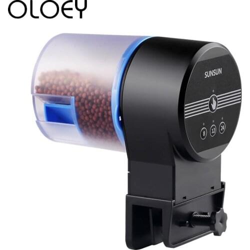 Portable 1PC Automatic Fish Tank Feeder Dispenser with Timer Home Aquarium Smart Timing LCD Display Pet Fish Feeder Supplies