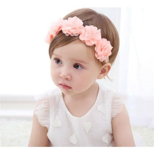 Baby Girls Kids Headband Chiffon Flower Head Elastic Band Hairband Hair Accessories Headwear