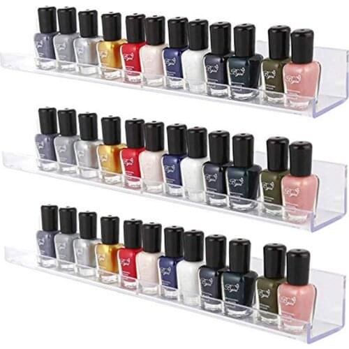 6pcs Clear Acrylic Invisible Floating Bookshelf Storage Rack Wall Ledge Makeup Photo Display Organizer