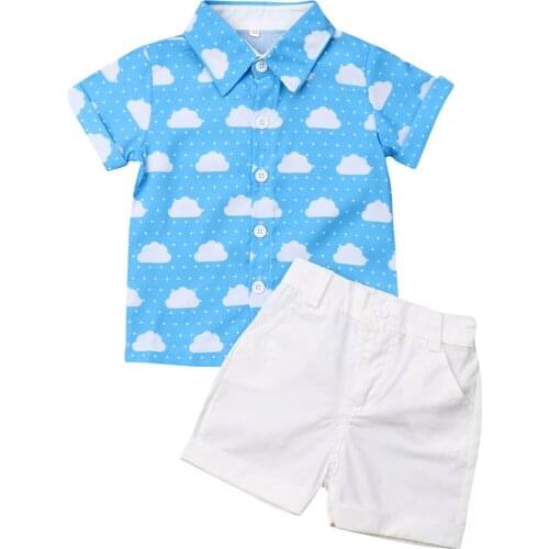 Pudcoco 2019 Summer Newborn Baby Boy Girl Tops Romper Cloud Jumpsuit Pants shorts Outfits Clothes Gentle Set