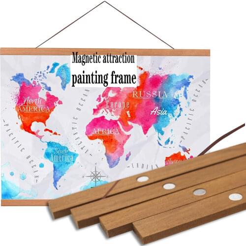 21-50cm Diamond Painting Frame Magnetic Wooden Hanger Wood Photo Frame Painting Canvas Poster Frame Canvas Frame Art Christmas