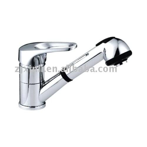X8071K2 - Luxury Brass Pull Out Kitchen Faucet Hot & Cold Water Pull Out Mixer Deck Mounted Chrome Finish Pull Out Kitchen Tap