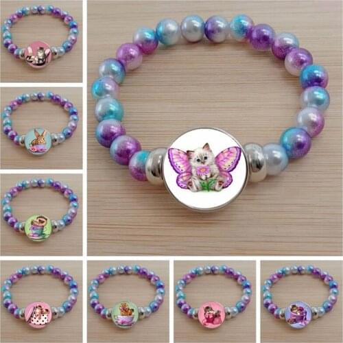 Handmade Cute Naughty Cat Girl Bracelet I Love My Cat Bracelet Cute Cat Color Bead Bracelet Suitable for Cute Women for Holidays