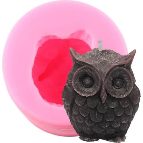 Silicone Fondant Owl Mold Cake Mould Cupcake Cartoon Soap Candle Molds Cookie Craft Chocolate Baking Tools Kitchen Accessories