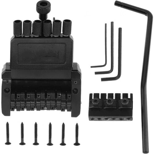 Guitar Bridge 6 String Roller Saddle Tremolo Bridge Tailpiece for Headless Electric Guitar Parts
