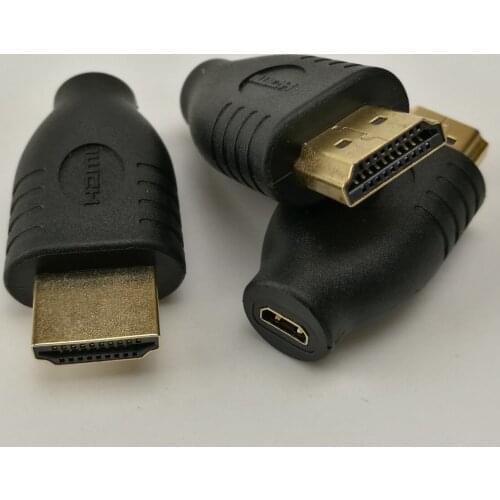 Universal Standard HDMI Male Type A To Micro HDMI Type D Female Socket Adapter Converter Travel Black 30PCS/LOT
