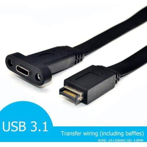 USB 3.1 Front Panel Header Type E M to Type C F Motherboard Expansion Cable Computer connection and connector