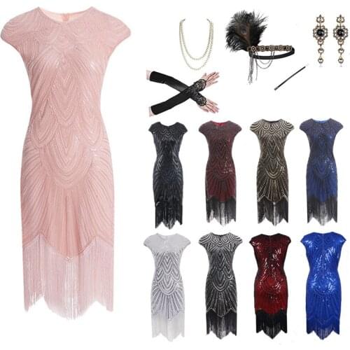Vintage Lady 1920S Flapper Dress Sequin Fringe Sleeveless Dresses Retro Great Gabtsby Classical 20s Tassel Clothing DQL4224