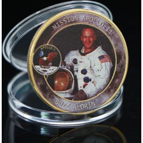 2019 USA 50th Anniversary Apollo 11 Moon Landing Gold Commemorative Coins Mercury Gemini In God We Trust LiBerty Collectible