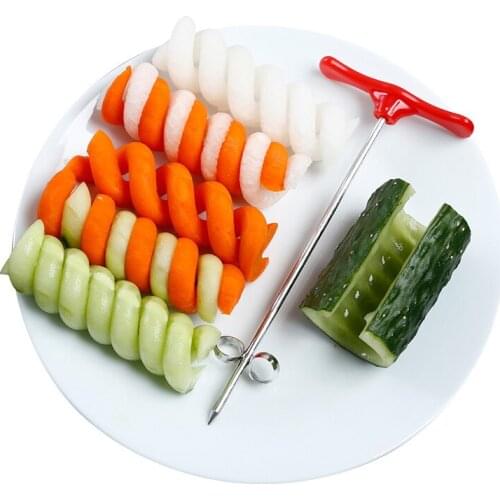 1PC New Cucumber Potato Spiral Cutter Manual Roller French Fry Cutter Making Twist Shredder Grater Kitchen Gadget Cooking Tools