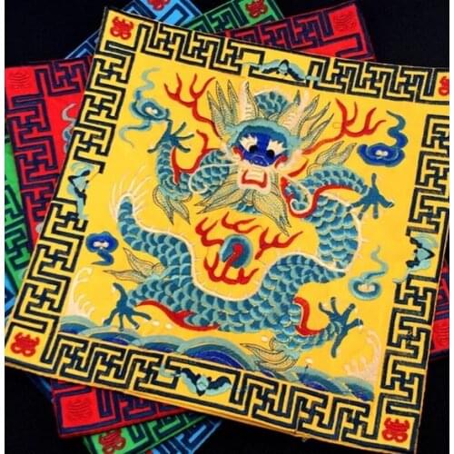 1pcs The Chinese characteristic National embroidery Chinese dragon 26*26cm for DIY The patch bag coat The mouse Paddecorations