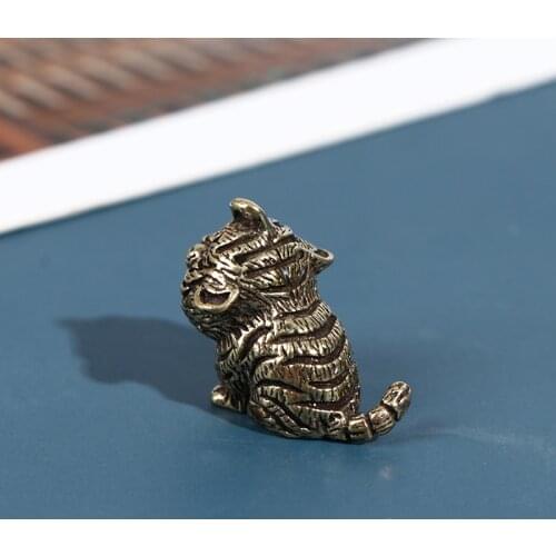 1PCS Fashion Keychain Brass Cartoon Little Tiger Keychain Pendant Zodiac Tiger Small Pendant