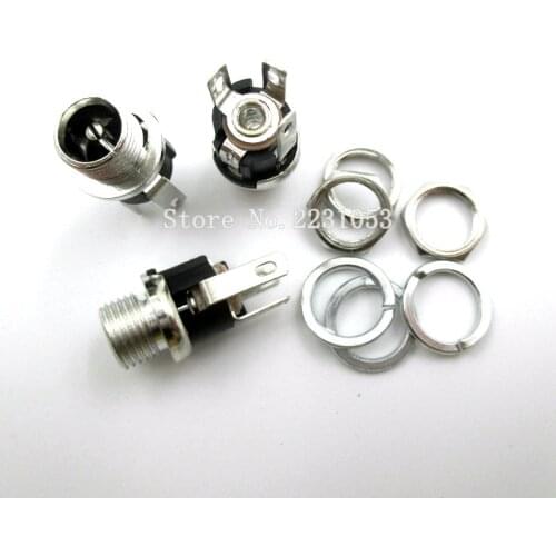 10PCS/LOT High Quality DC-053A DC Plug 5.5-2.1 DC Socket Female With Nut 5.5*2.1 mm