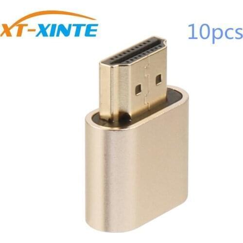10Pcs Virtual Display Adapter HDMI-compatible 1.4 DDC EDID Dummy Plug Headless Ghost Display Emulator Video card Lock plate