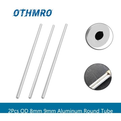 2Pcs 6063 OD 8mm 9mm Aluminum Round Tube Seamless Straight Tubing Length 300mm for DIY Air Intake