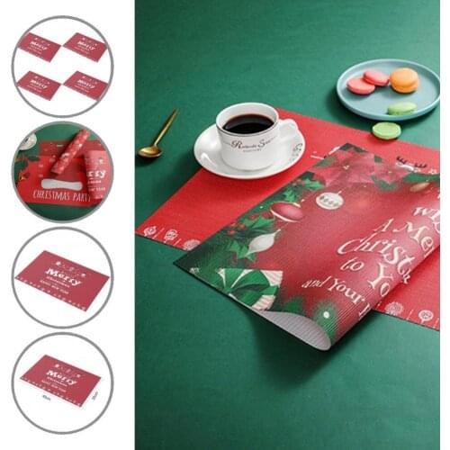 Rectangle 4Pcs Practical Eye-catching Waterproof PVC Dining Mat PVC Dining Placemat Fine Workmanship for Dormitory
