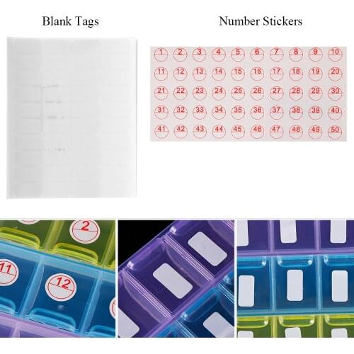 400/500PCS Number Stickers Diamond Paint Storage Blank Tag Package Label Distinguish Craft Classification Sticky Embroidery Tool