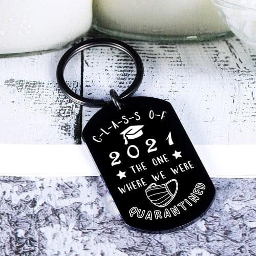 Class 2021 Keychain Graduation Gifts Key Ring Gifts Funny Distance Gift for Graduates Degree The One Where We were Quarantined