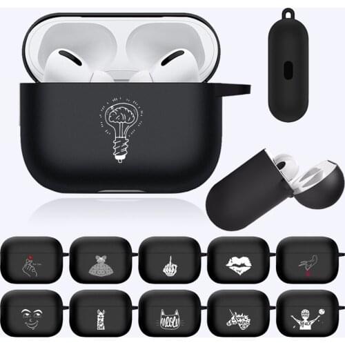AirPods Cases for Apple AirPods Pro A2084 A2083 Soft Silicone Bluetooth Wireless Earphone Cover White Picture Pattern Series