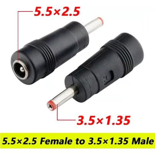 COMPSON 1pcs DC 5.5 x 2.5 MM Female Jack Plug Adapter Connectors to 3.5×1.35 MM Male Tips Power Adaptor 5.5 x 2.5 to 3.5×1.35