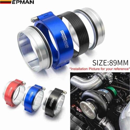 EPMAN Turbo Exhaust Pipes V-Band Flange For 3.5" 89mm Radiator Hose Wastegate Flanges Turbo Dump Pipe EPSS89KB