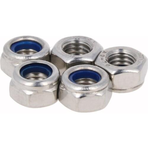 Mromax M8 Thread 304/201/316 Stainless Steel Nylon Insert Lock Nuts -Locking Hex Nuts Home Improvement Accessories Tools