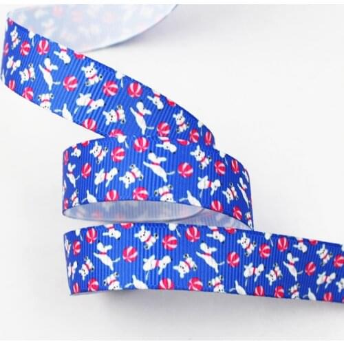 Blue and dog ribbon DIY hair bow accessories hawaii sewing craft wedding decorations weaving 16mm 22mm 25mm 38mm 57mm 75mm