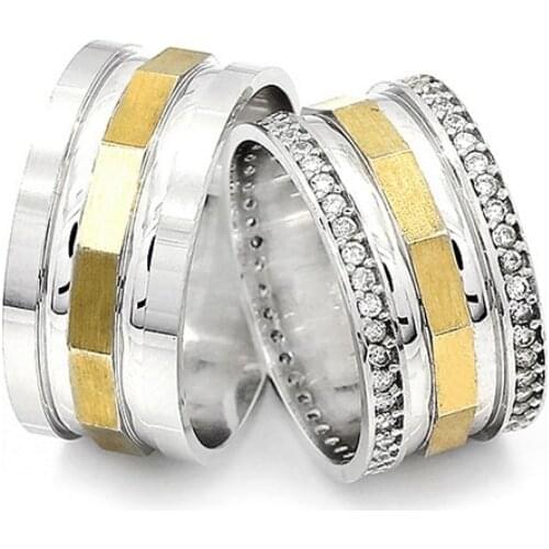 Couple Wedding Ring Sterling Silver 925 Woman And Man Luxury Jewelry Bands Engagement Anniversary Anatolian Civilization Models