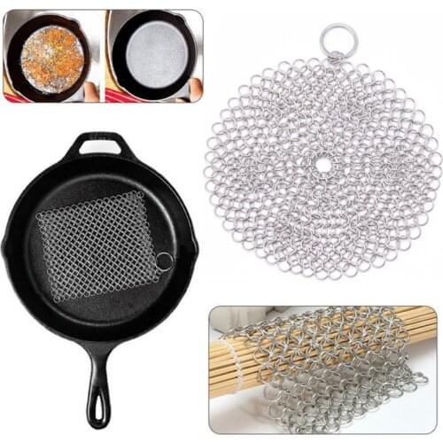 4 Inches Gadgets Wash Pan Dish Cleaning Tool Stainless Chainmail Accessories Steel Scrubber Pot Brush Net Cookware Kitchen
