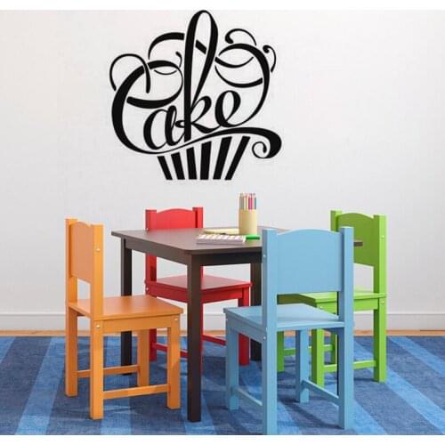 KUCADA creative cake characters wall sticker home decal kitchen decor black removable diy wallpaper WP1520