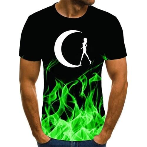 Summer mens outdoor 3D t-shirt mens 3D cool printing fishing mens jacket moon printing casual mens fishing T-Shirt Size 6XL