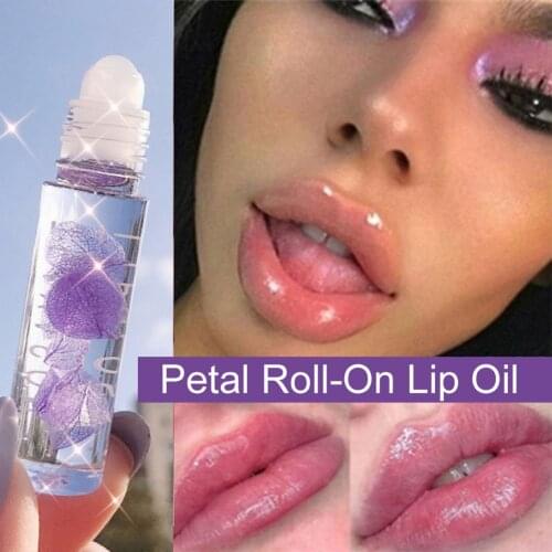 Petal Lip Oil Transparent Lip Gloss Clear Sexy Cute Balm Liquid Lipstick Moisturizing Plumper Women Lip Gel Lip Care