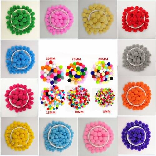 50-500pcs 10/15/20/25/30mm Mini Fluffy Soft Pom Poms Pompoms Ball Handmade Kids Toys DIY Sewing Craft Supplies