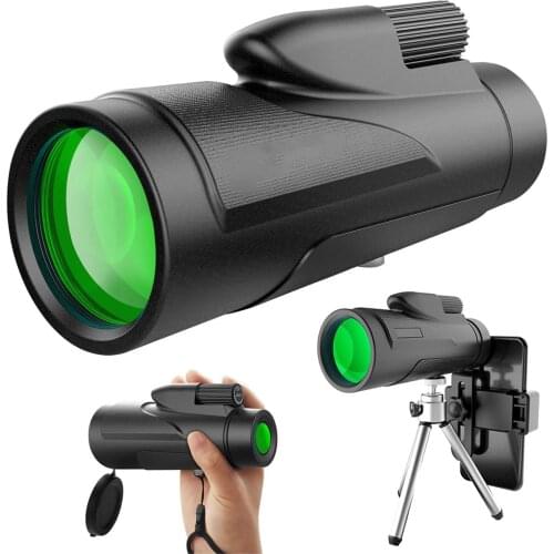12X50 e High Definition Monocular Monocular Telescop with Smartphone Holder & Tripod Waterproof FMC BAK4 Prism