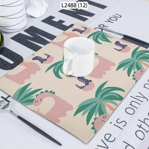 Cartoon Animal Pattern Lion Crocodile Printed Napkin Cloth Home Decoration Table Mat Cloth Tea Towel Coaster 42*32 Servilletas