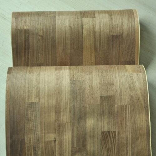 Natural American Walnut Veneer Parquet Wood Veneer with Fleece Backer Size 2500X410X0.25 MM