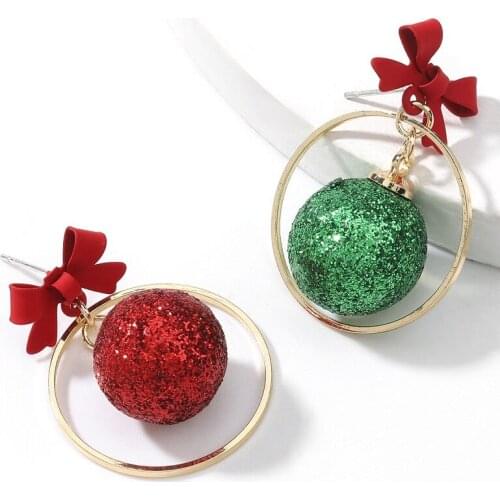 Find Me Creative Alloy Bowknot Earrings Spherical Asymmetrical Earrings For Women Fashion Jewelry Accessories