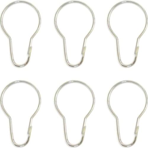 New Stainless steel Chrome Plated Shower Bath Bathroom Curtain Rings Clip Easy Glide Hooks LX2420