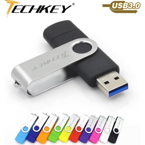 New OTG usb3.0 флешка usb flash drive TECHKEY pen drive 8gb 16gb 32gb 64gb memoria cel usb stick pendrive u disk gift for mobile