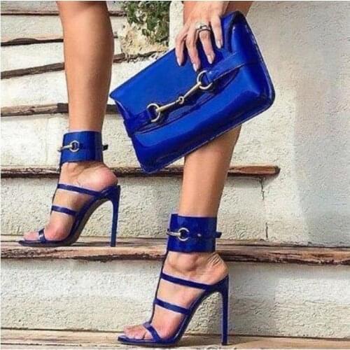 FGHGF Shoes, large Shoes, fashion, freight free, leather fabric, gold chain decoration, 11 cm high heel, womens sandals