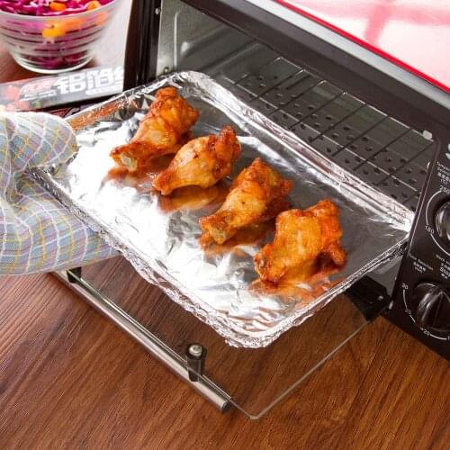 OTHERHOUSE High Quality Baking Tinfoil Roll Al Foil Paper Oven Grill Tin Foil Paper Sheet Barbecue Baking Mat BBQ Grill Silver