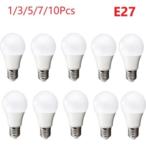 10/7/5/3/1Pcs LED Bulb Lamps E27 AC110-265V Light Bulb Real Power 3W/5W/7W/9W/12W Lampada Living Room Lighting Home LED Bombilla