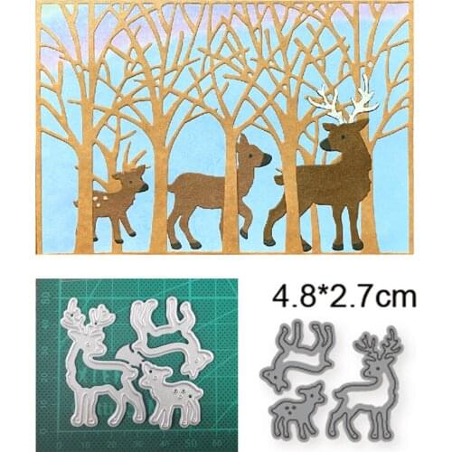 Three deer Christmas 2021 New Year metal cutter mould diy photo album scrapbook card making stamp embossing decoration mould