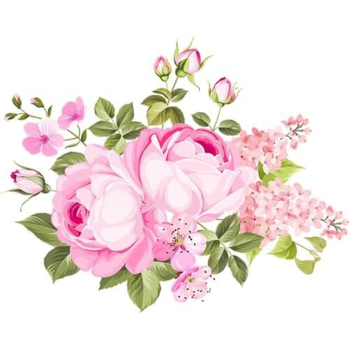 Three Ratels QCF32 Pink spring flower girl bedroom decoration refrigerator living room toilet Decal