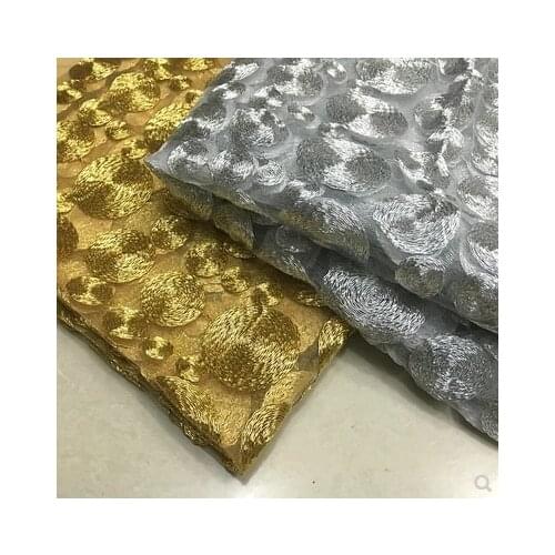 High - grade gold thread Sequin mesh yarn lace embroidery skirt fabrics