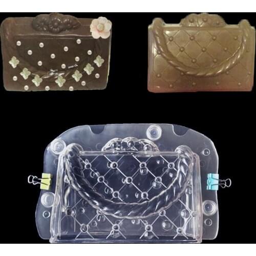 Lady Handbag Shape 3D Stereoscopic Chocolate Mold DIY Pastry Mould Eco-friendly Plastic Cake Dessert Decoration Making Tool