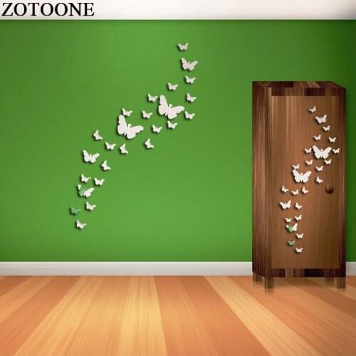 ZOTOONE 25 Pcs 3d Mirror Butterfly Wall Stickers for Kids Room Acrylic Kitchen Saccessories Home Decoration Living Room Diy E