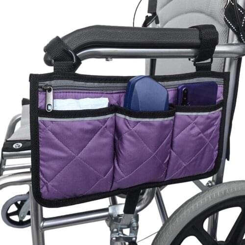 1pcs Wheelchair Side Bag Rollator Organizer Pouch Wallet Snacks Bag Walkers Storage Rollators For Scooters T5C9